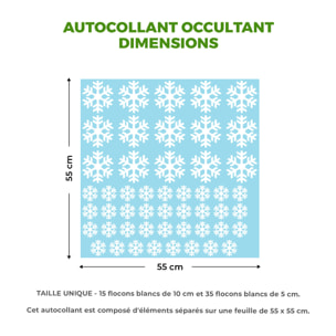 50 Stickers électrostatiques flocons - Autocollants adhésifs fenêtres noël - décoration fêtes