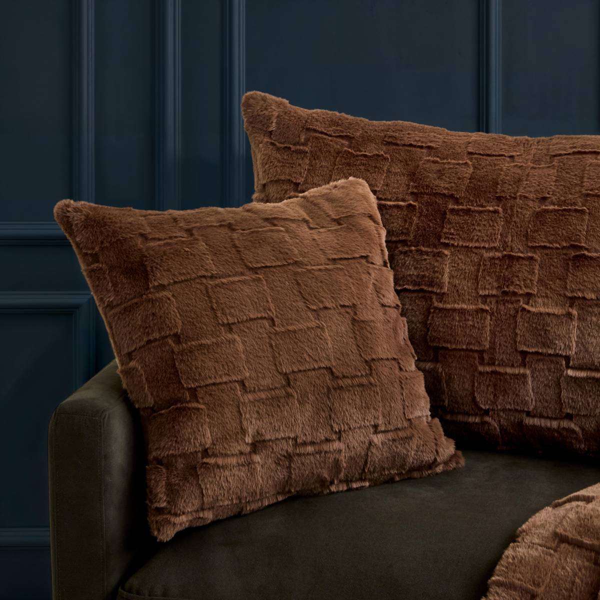 Coussin Nalia rectangulaire 50x80cm marron