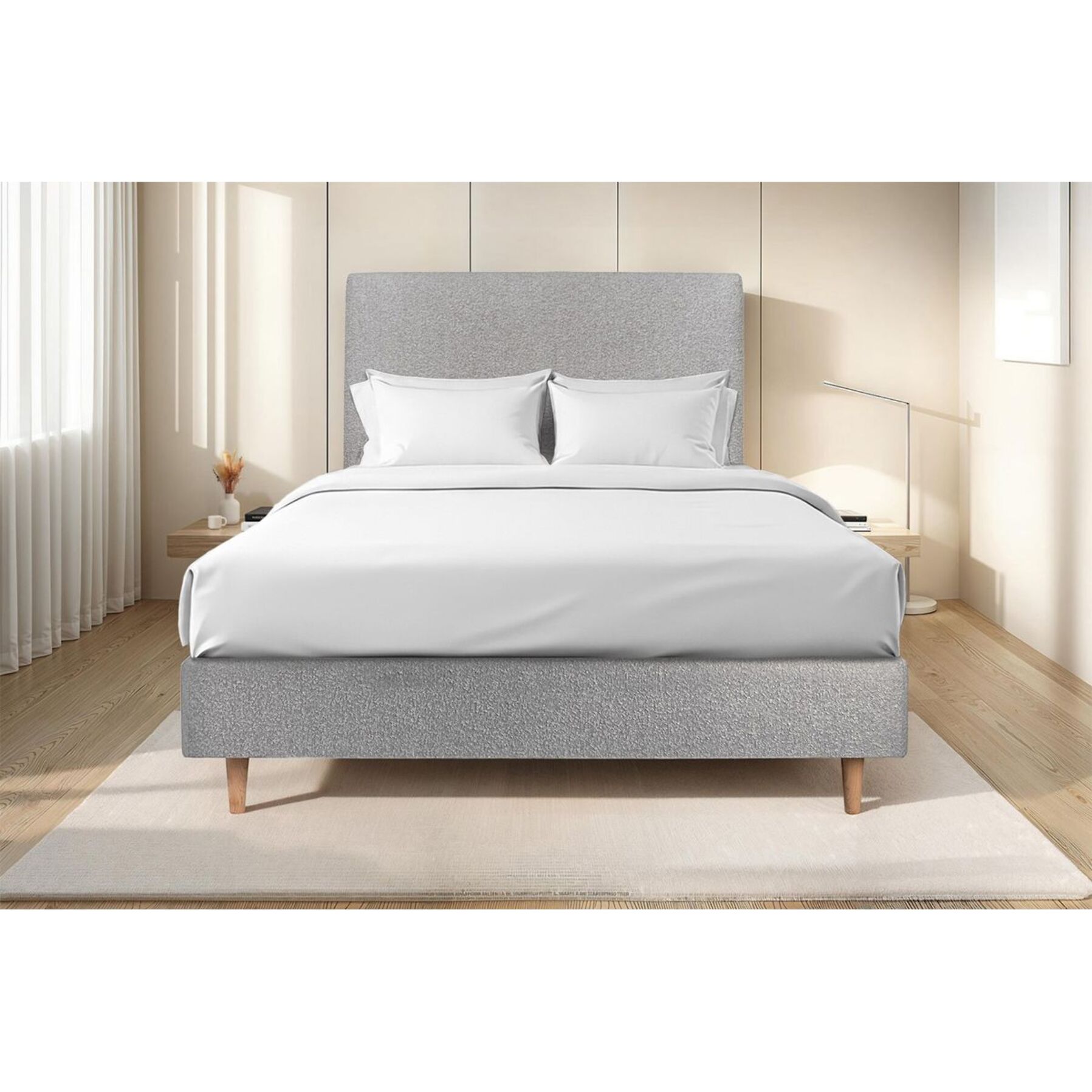 Sommier Tapissier Bouclette Ep20 - pieds bois