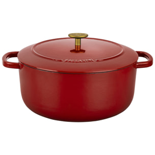 Cocotte en fonte 37 cm, Ovale, Rouge