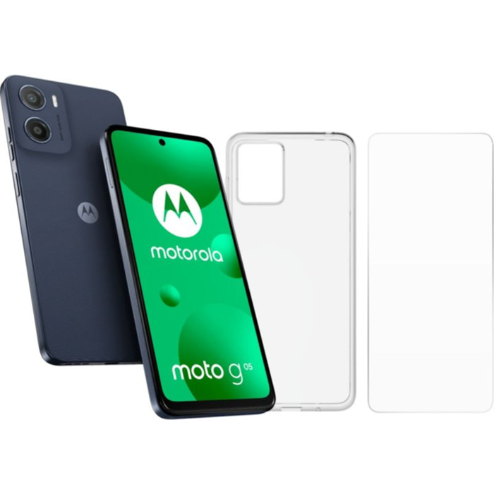 Smartphone MOTOROLA Pack G05 + coque + verre trempe