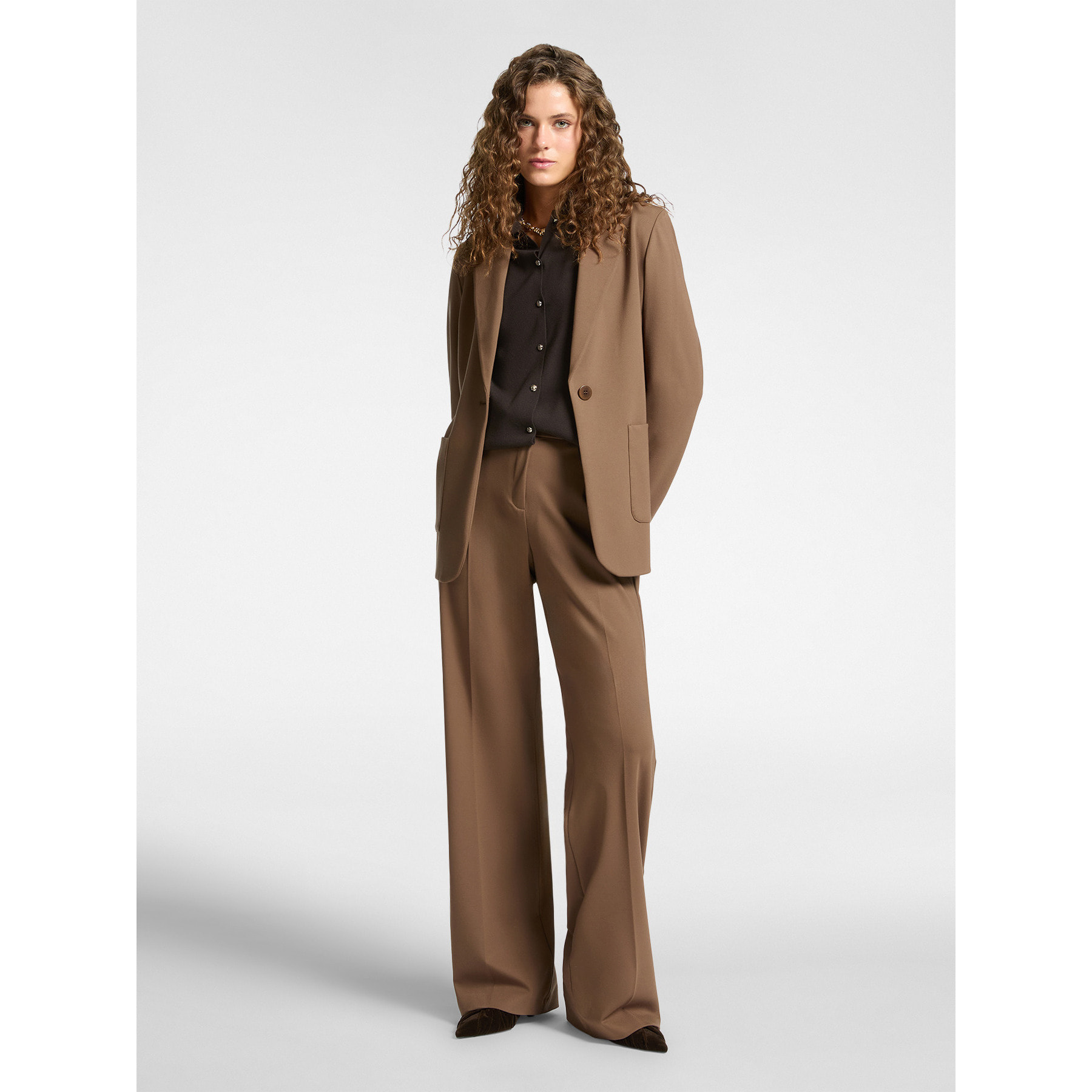 Elena Mirò - Pantalones de hombre en punto milanés - Marrón