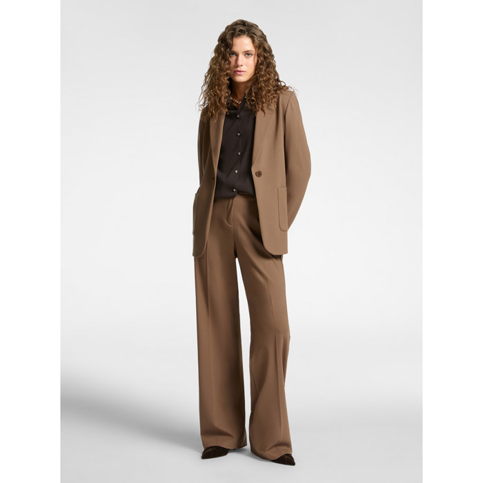 Elena Mirò - Pantalones de hombre en punto milanés - Marrón