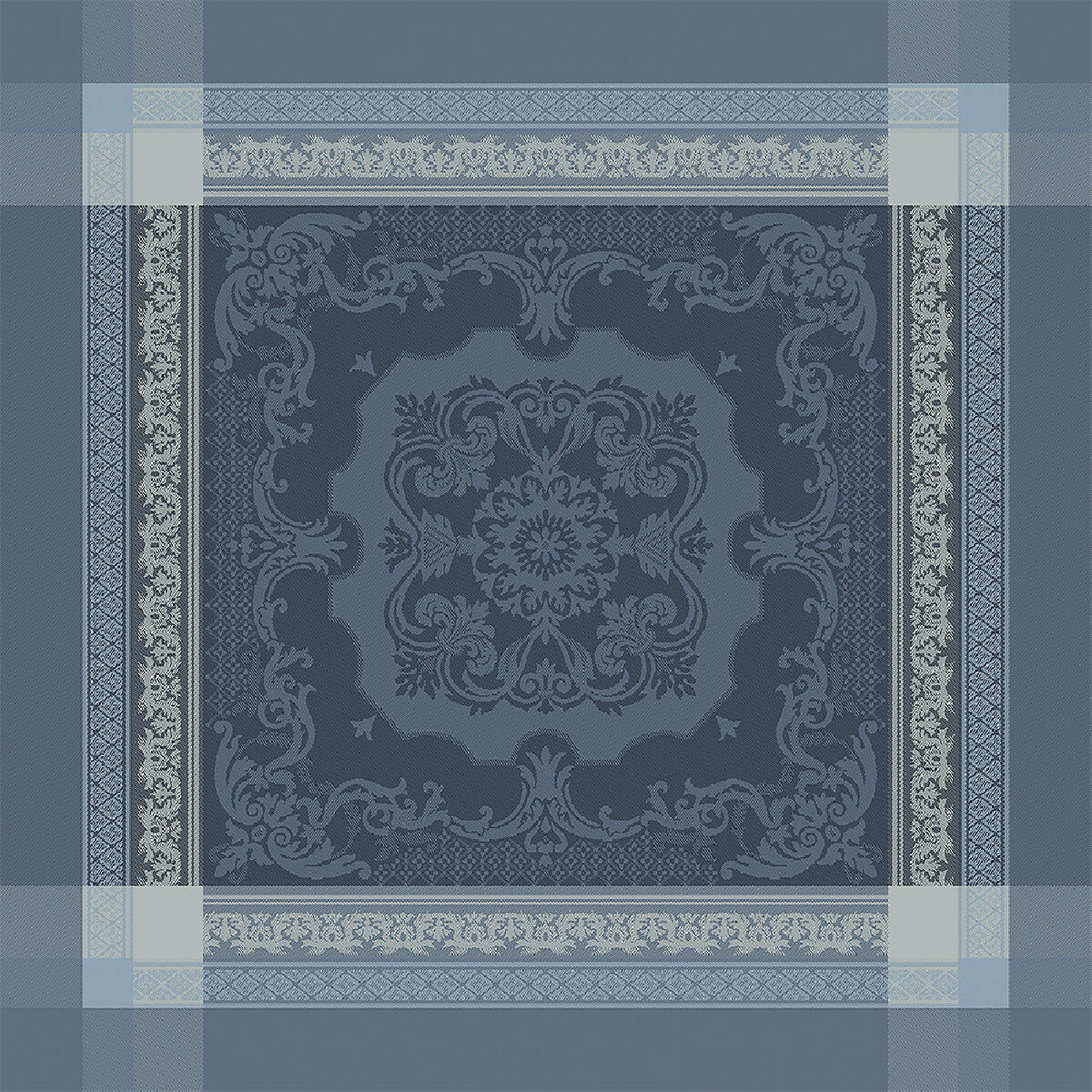 Serviette pur coton motif jacquard gris Fontainebleau gris
