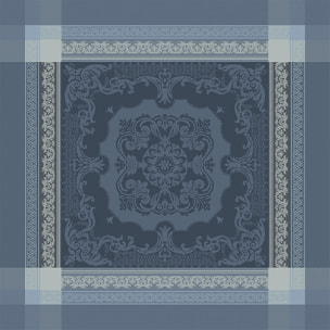 Serviette pur coton motif jacquard gris Fontainebleau gris