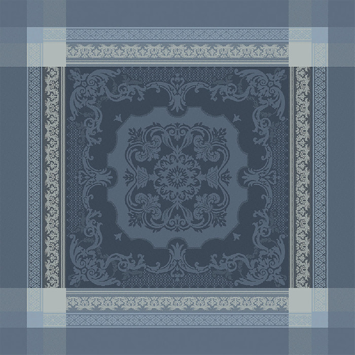 Serviette pur coton motif jacquard gris Fontainebleau gris