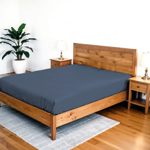 LENZUOLO SOTTO WATERWASHED, con angoli, 100% Microfibra, No Stiro - BLU