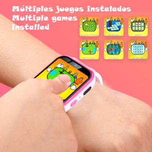 Smartwatch infantil Y90 con cámara de fotos y video, 6 juegos, grabadora de voz y reproductor de música.