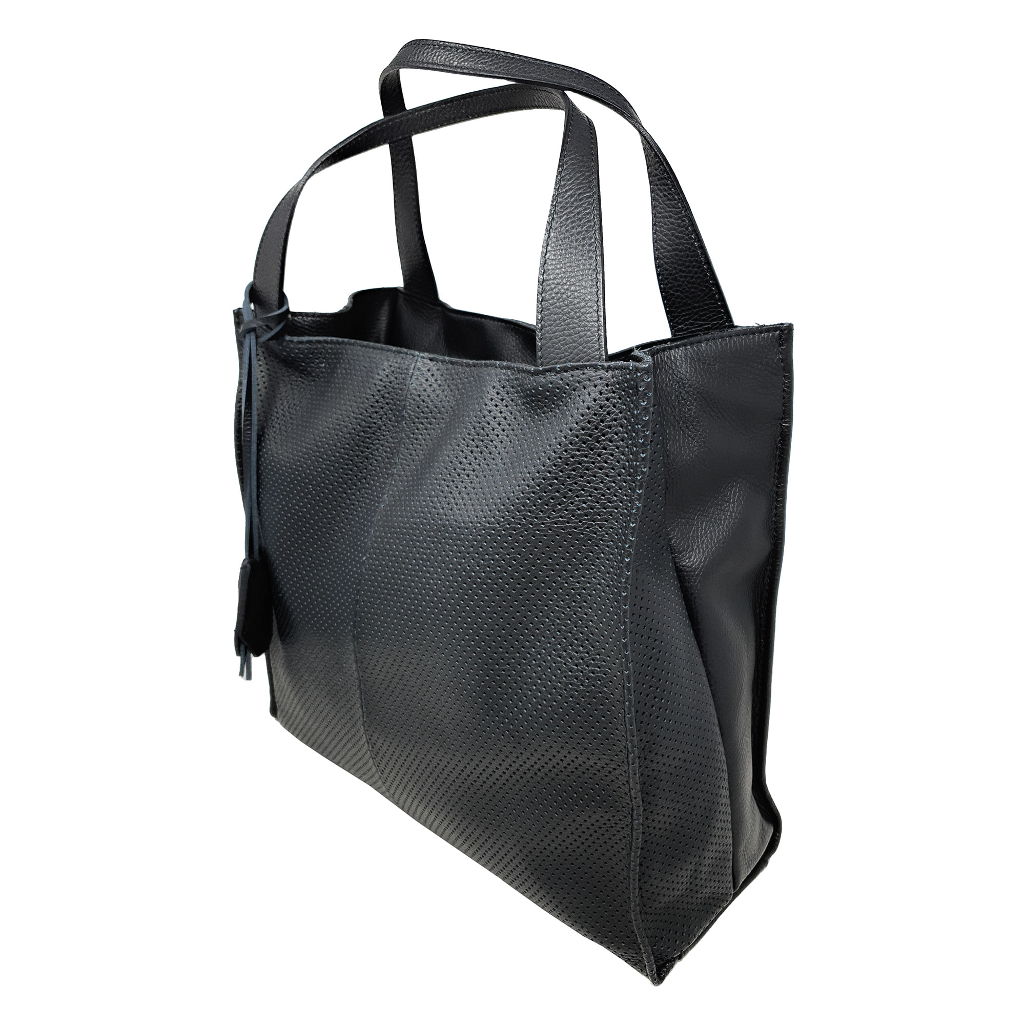 Chicca Borse Borsa a Mano Shopper Donna in Pelle Nero