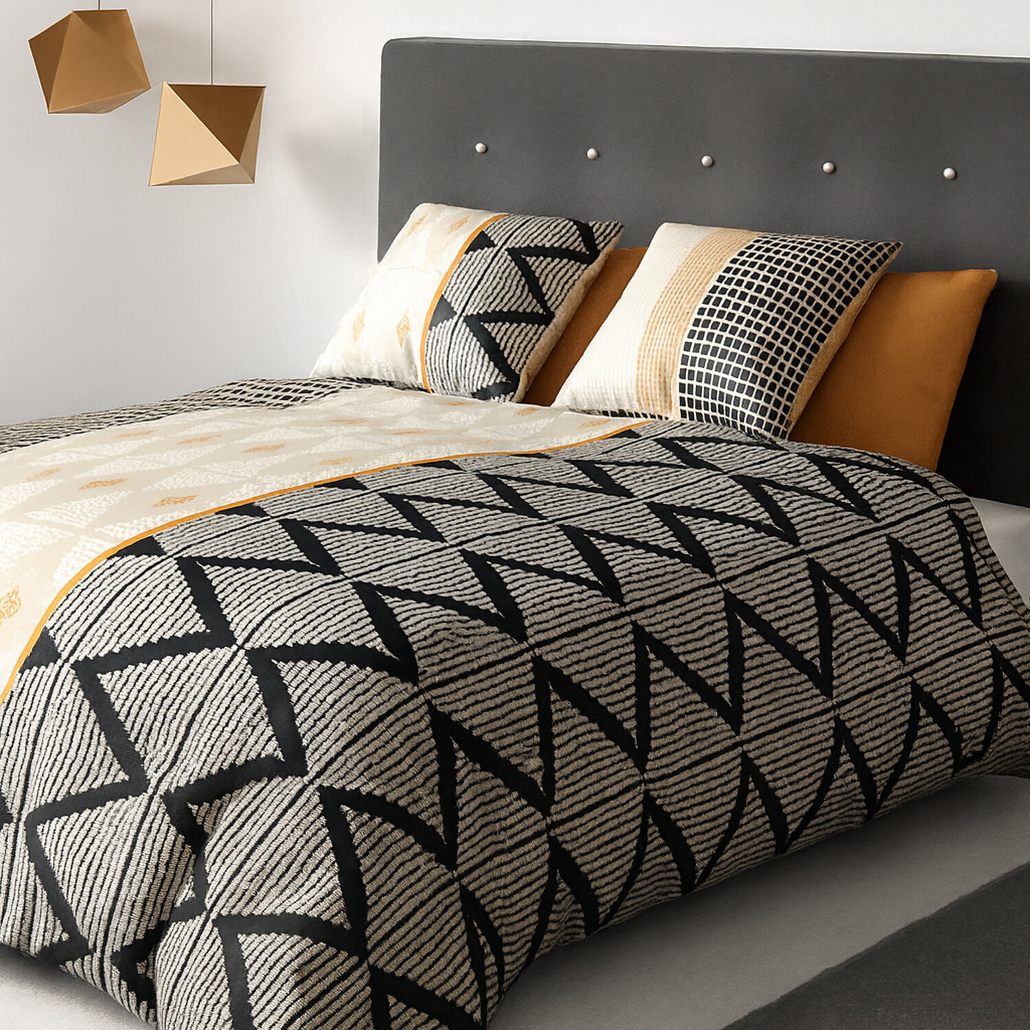 Parure housse de couette imprimé 100% coton - madi