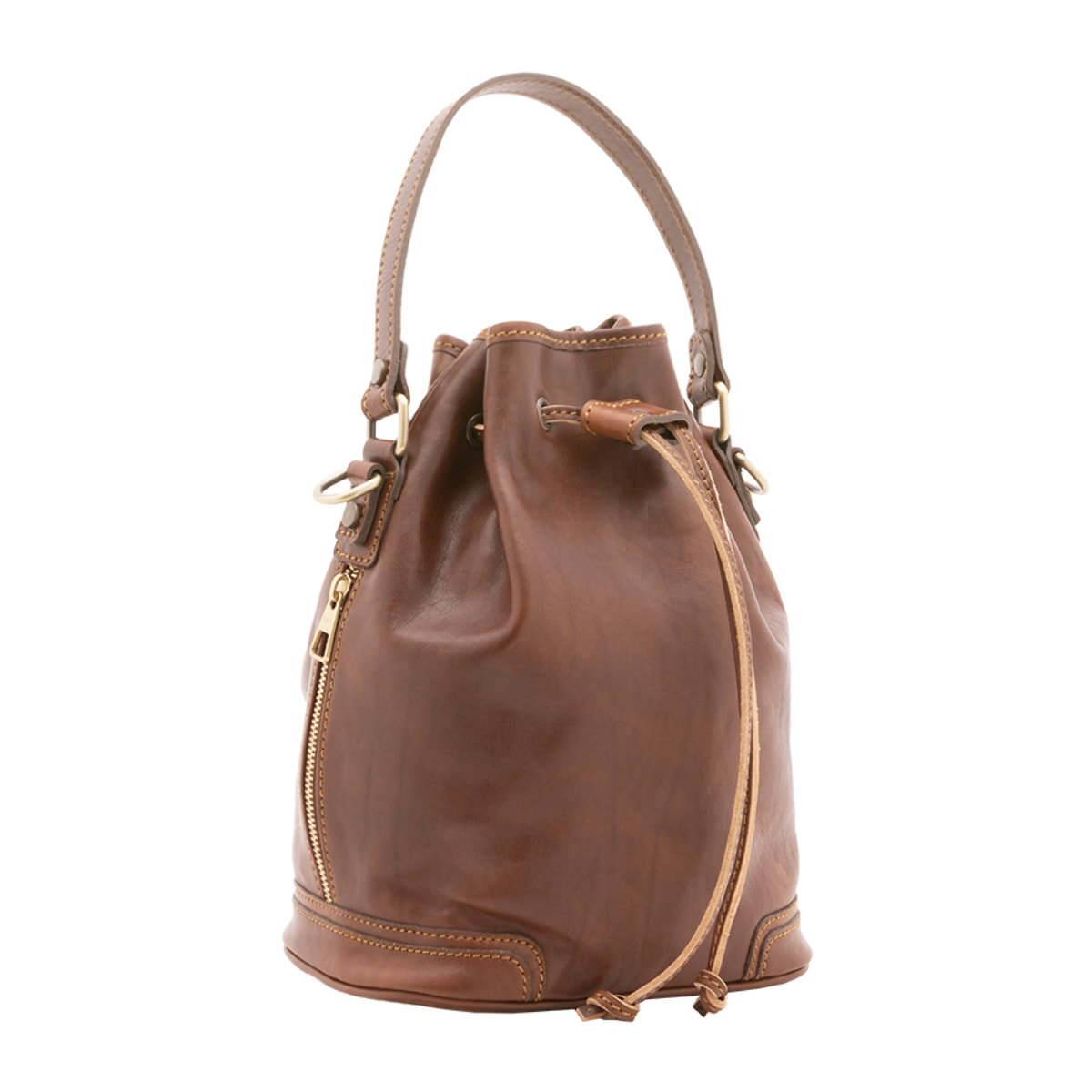 Borsa a secchiello  unisex In Vera pelle Made in Italy 24x30x16 cm