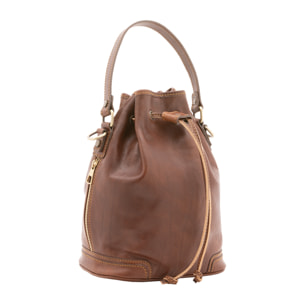 Borsa a secchiello  unisex In Vera pelle Made in Italy 24x30x16 cm