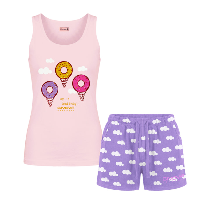 Completo Homewear Donna Corto GIVOVA Cotone