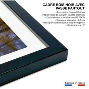 Affiche Chemin d'automne Affiche sous cadre noir