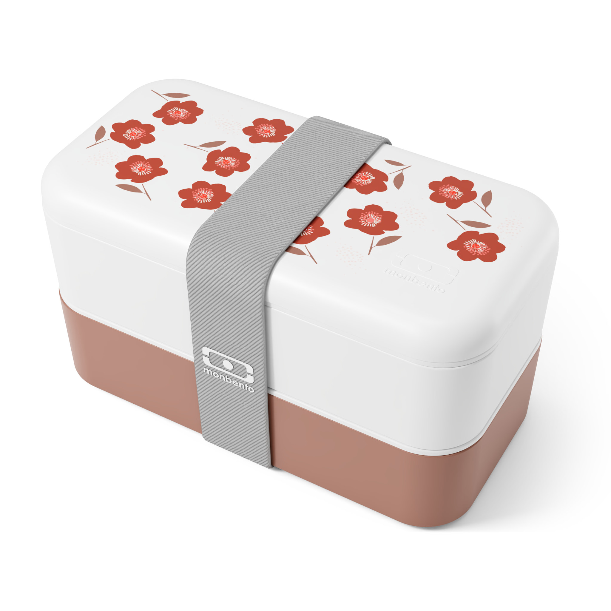 Set repas lunch box 2 étages 1L rose Poppy + accessoires
