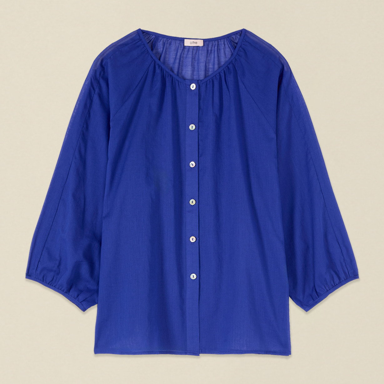 Oltre - Blusa in mussola di cotone - Bluette