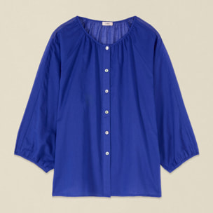 Oltre - Blusa in mussola di cotone - Bluette