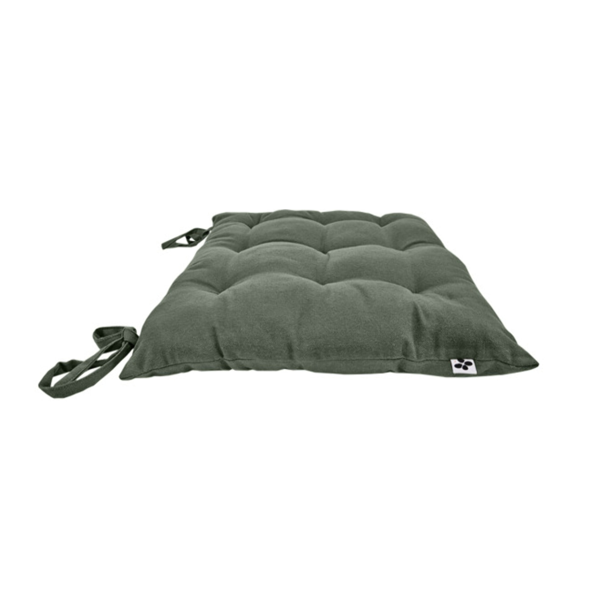 Coussin / Galette de chaise 38 x 38 cm en coton avec nouettes - KALA