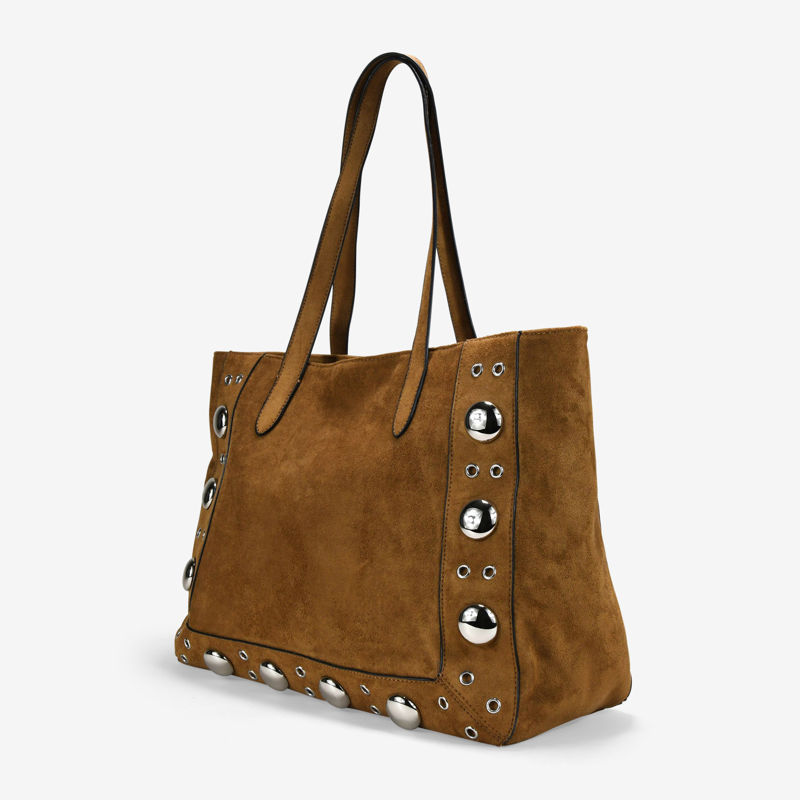 Bolso de hombro cuero con tachuelas