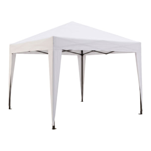 Gazebo richiudibile 3x3 pieghevole a fisarmonica automatico mercato tenda con sacca colore bianco