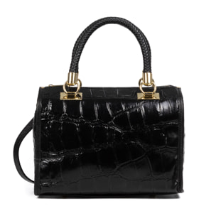 Catena Borsa tote Donna. Pelle autentica Suede Inciso Coccodrillo Grande