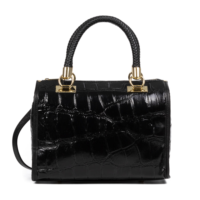 Catena Borsa tote Donna. Pelle autentica Suede Inciso Coccodrillo Grande