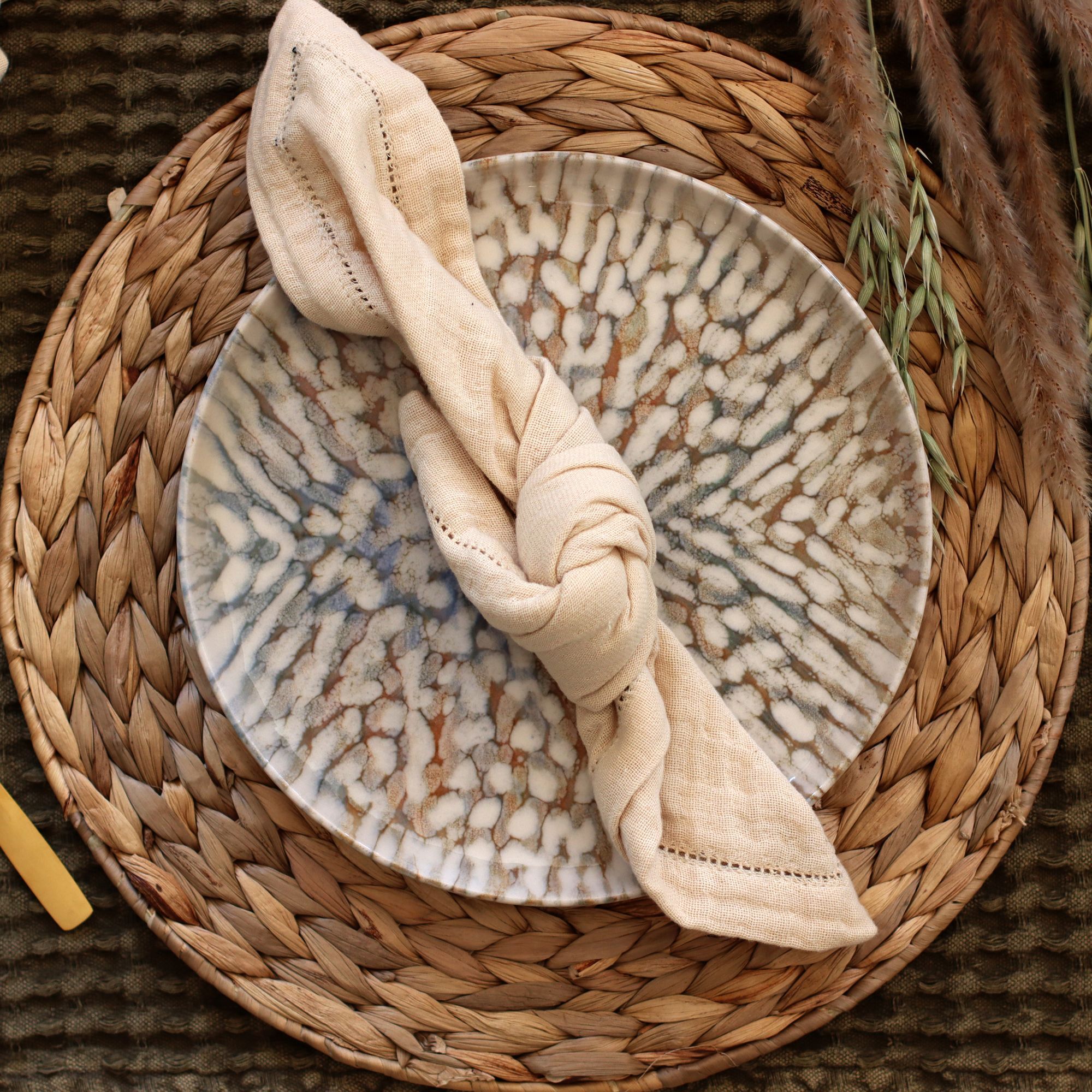 Lot de 6 assiettes plates en grès 26cm AMBRE