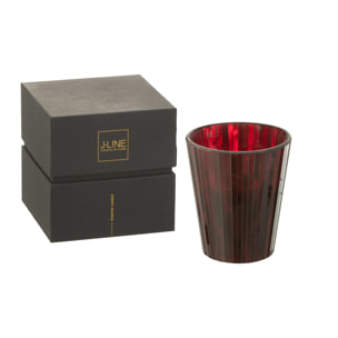 J-Line bougie parfumée Noa - Ruby Red - verre - rouge - large - 60H
