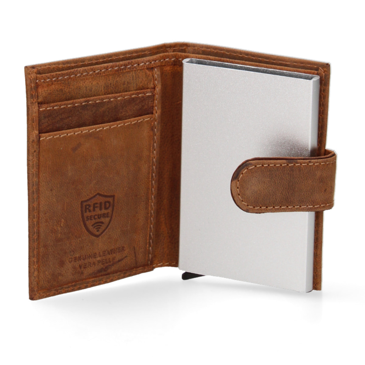 Portafoglio  da uomo In Vera pelle Made in Italy 7x10x2,5 cm