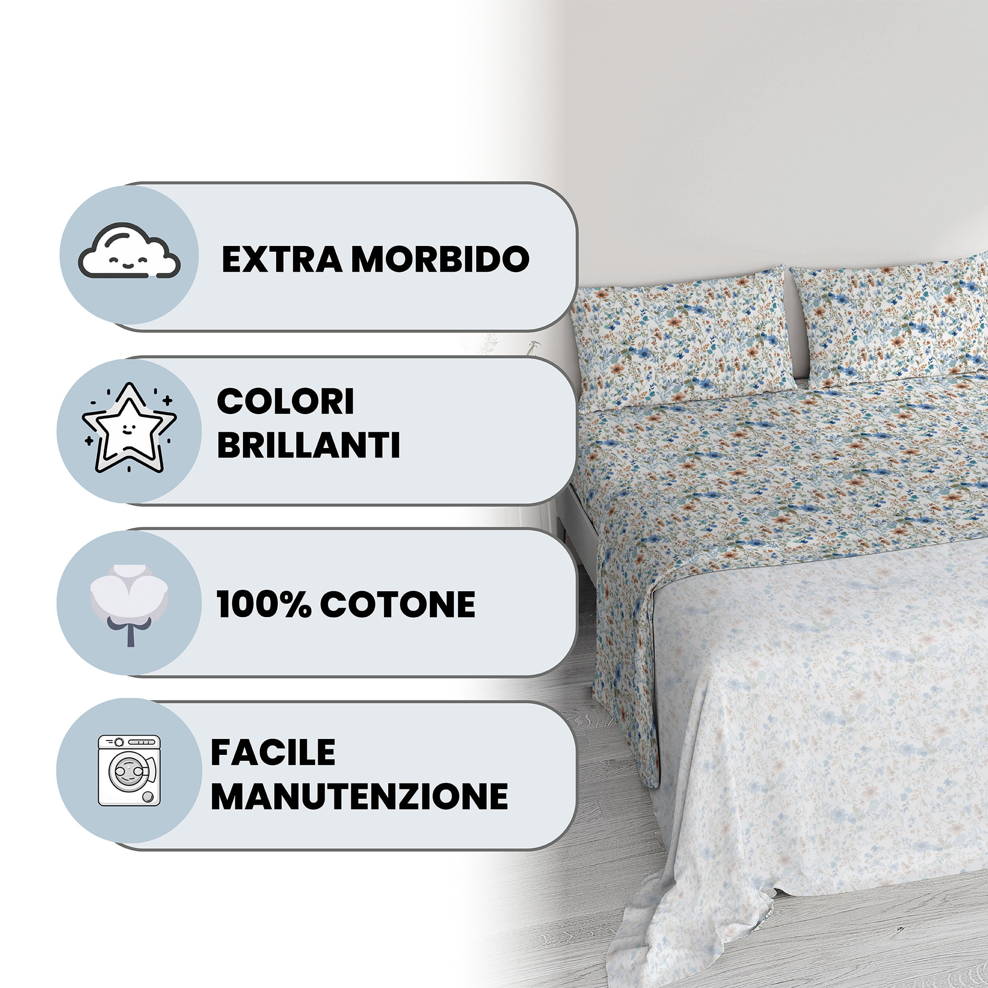 COMPLETO LETTO IDA 100% Cotone