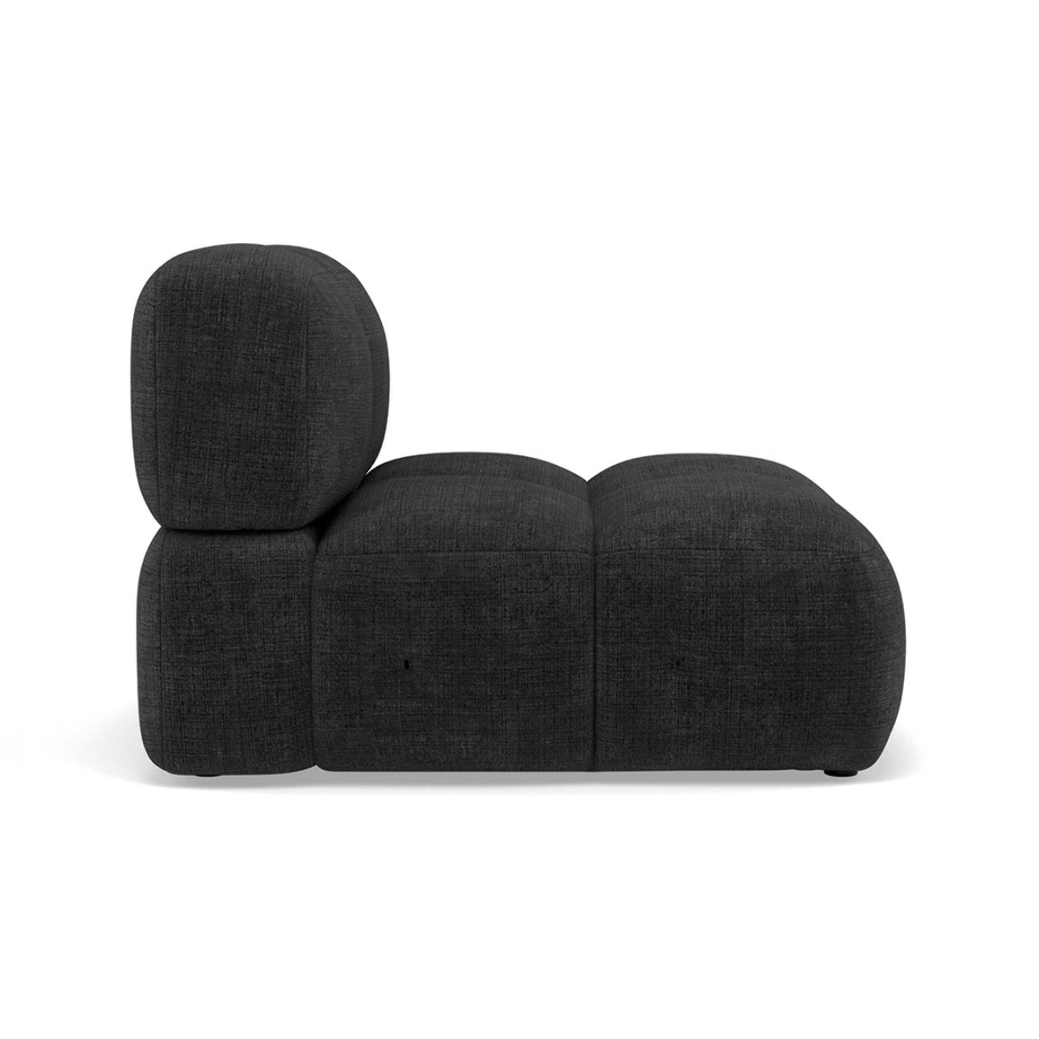 Grace - module d'assise sans accoudoir en velours texturé - Gris Anthracite