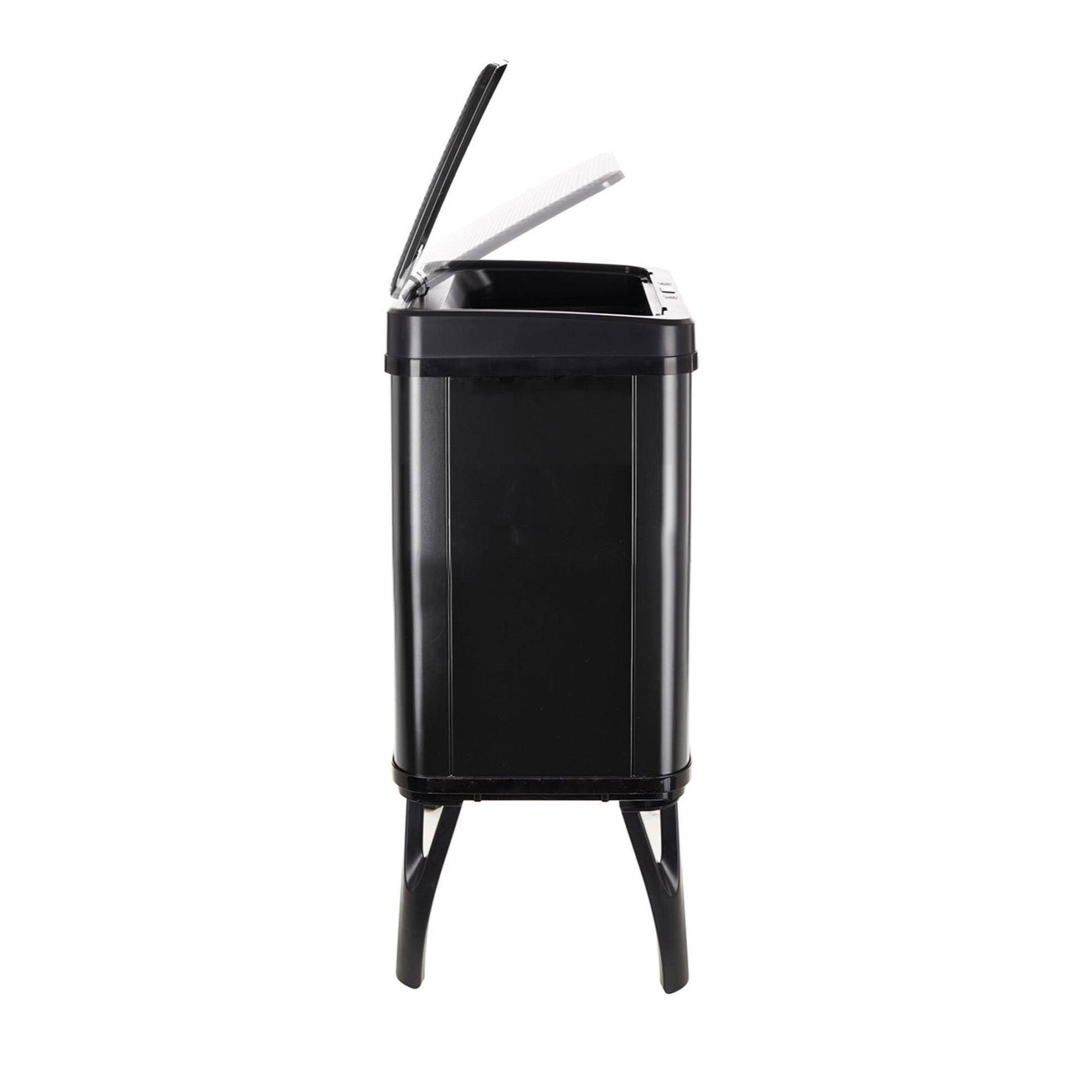 Well home - cubo de basura inteligente para reciclaje con apertura automática y contacto manual 15l+15l 35,5x26x60cm color negro