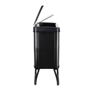 Well home - cubo de basura inteligente para reciclaje con apertura automática y contacto manual 15l+15l 35,5x26x60cm color negro