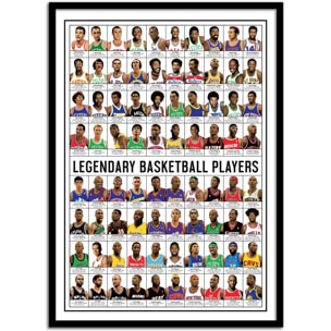 Affiche 50 x 70 cm - Legendary Basketball Players - Olivier Bourdereau