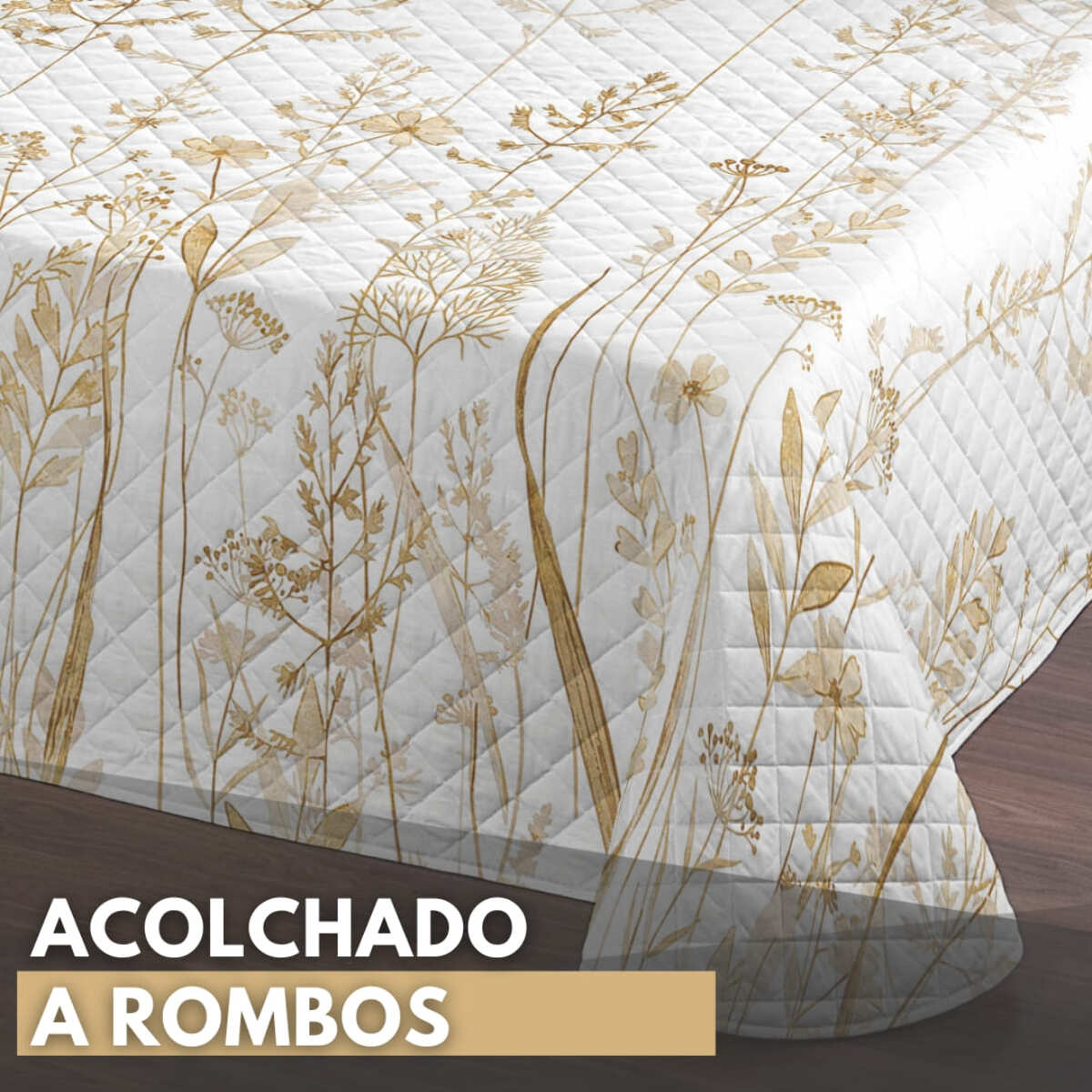 Colcha Bouti Estampada - Reversible - 100% Poliéster - Microfibra - 70 gr/m² - Moved Grass