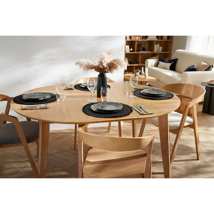 Table à manger extensible ovale en bois foncé L150-200 MARIK