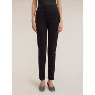 Motivi - Pantalones cigarrillo con banda lateral - Negro