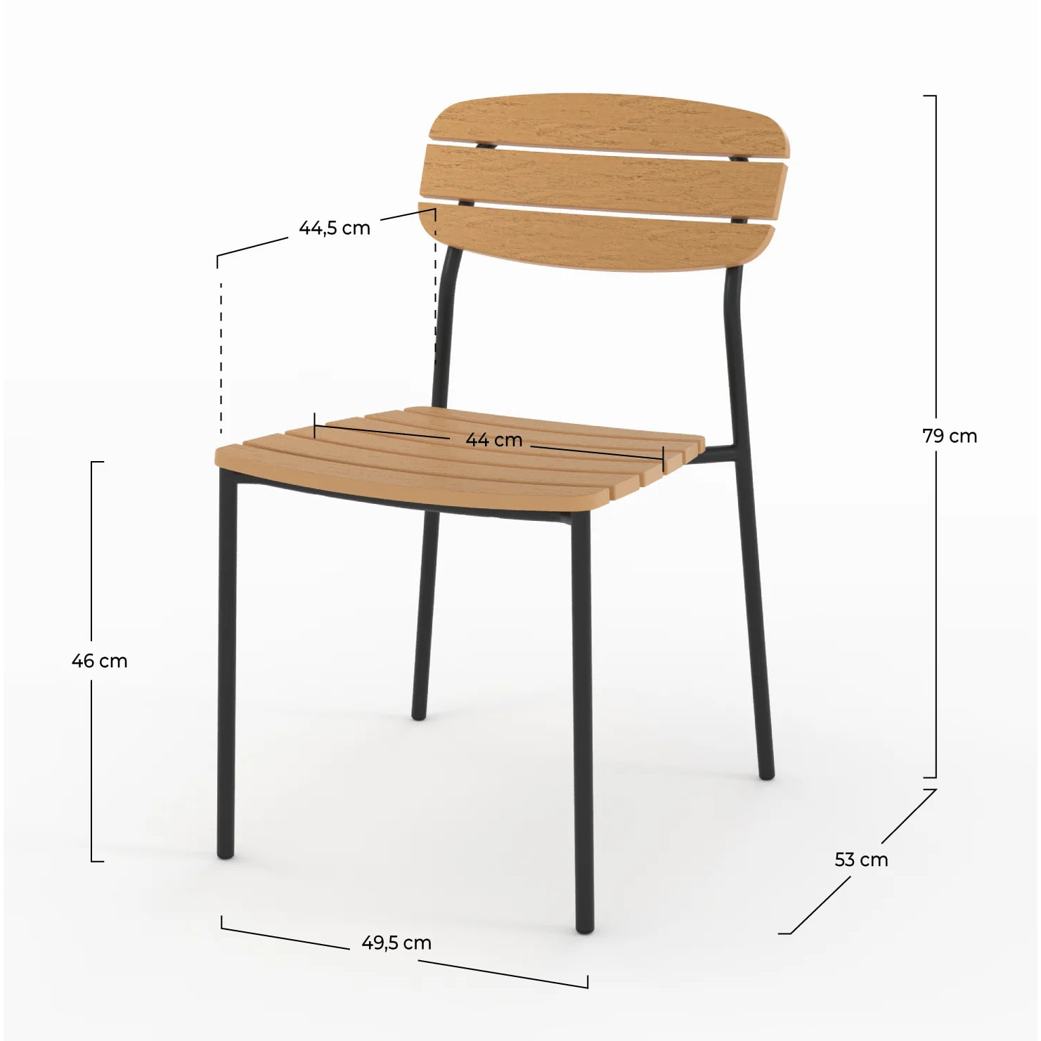 Lot de 2 chaises de jardin en résine synthétique - Taya