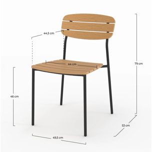 Lot de 2 chaises de jardin en résine synthétique - Taya
