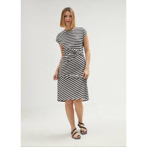 Abito a Righe con Nodo Laterale