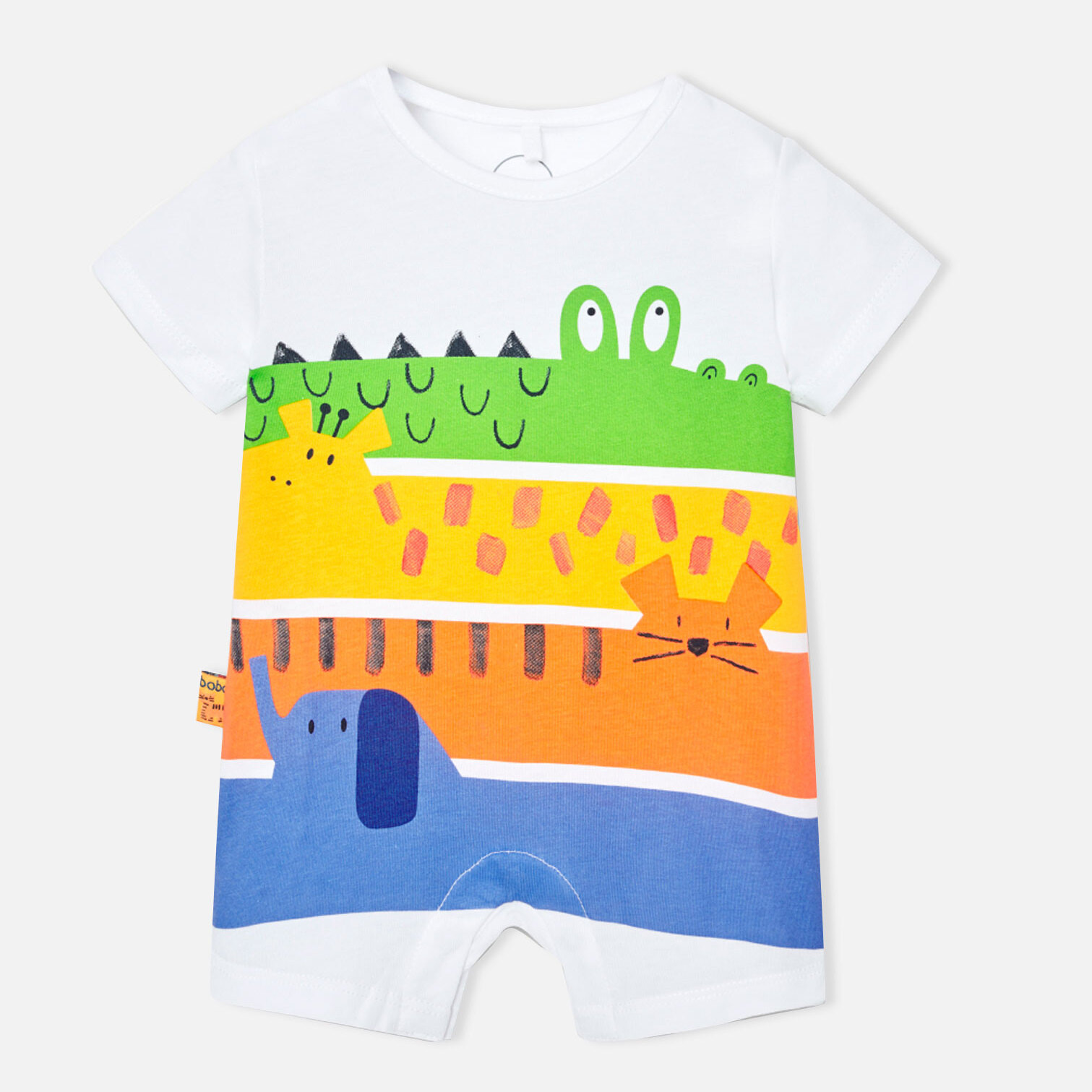 Pelele recién nacido niño, algodón estampado, blanco, 128258