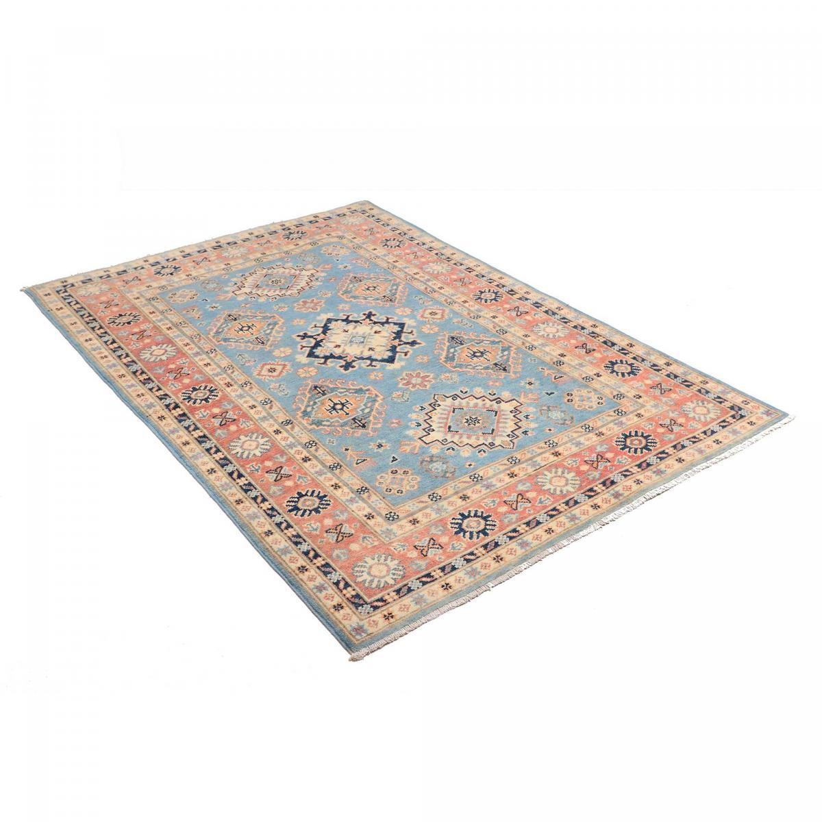 Tapis salon géométrique, artisanal noué main en laine naturelle