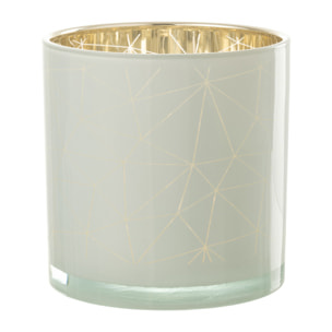 J-Line photophore Milano - verre - blanc/or - large