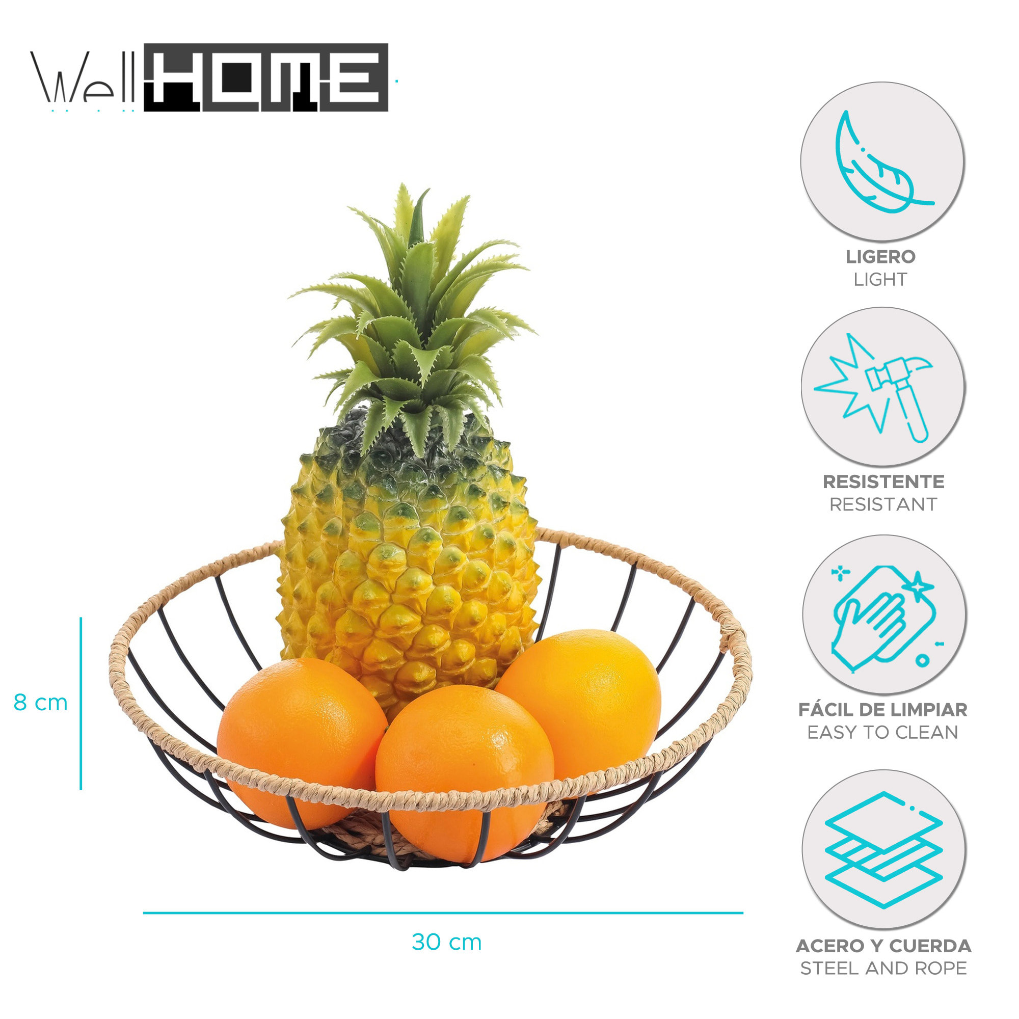 Frutero de estilo industrial Ø30x8cm