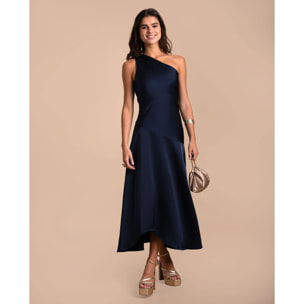 Vestido midi con escote asimétrico