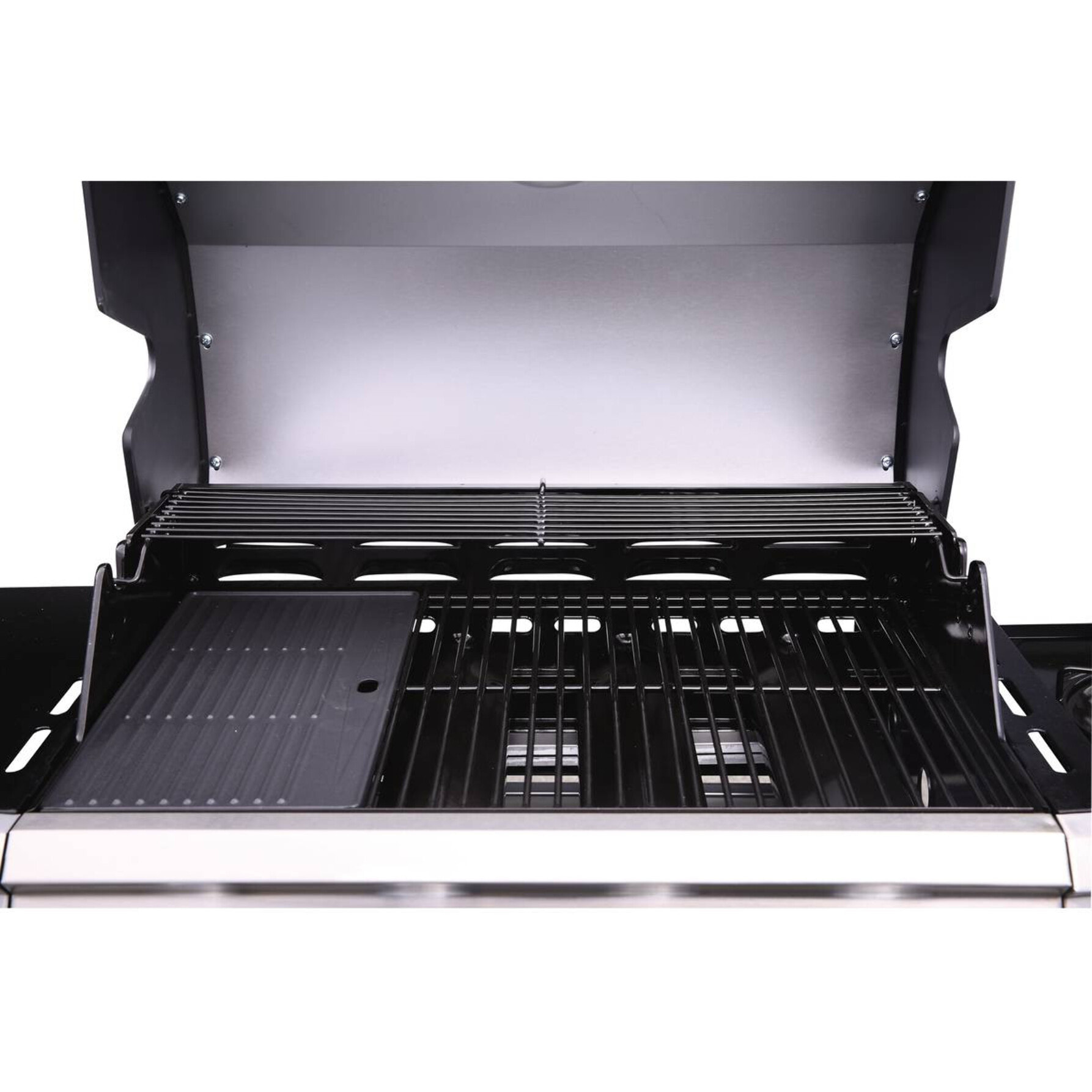 Barbecue Gaz avec LED "Bingo 4" - 4 brûleurs dont 1 latéral - 14kW + Housse protection - Noir