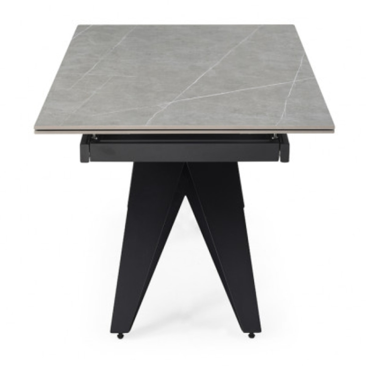 Table extensible en céramique marbre grey L160/240cm - 9 piètements - UNIK