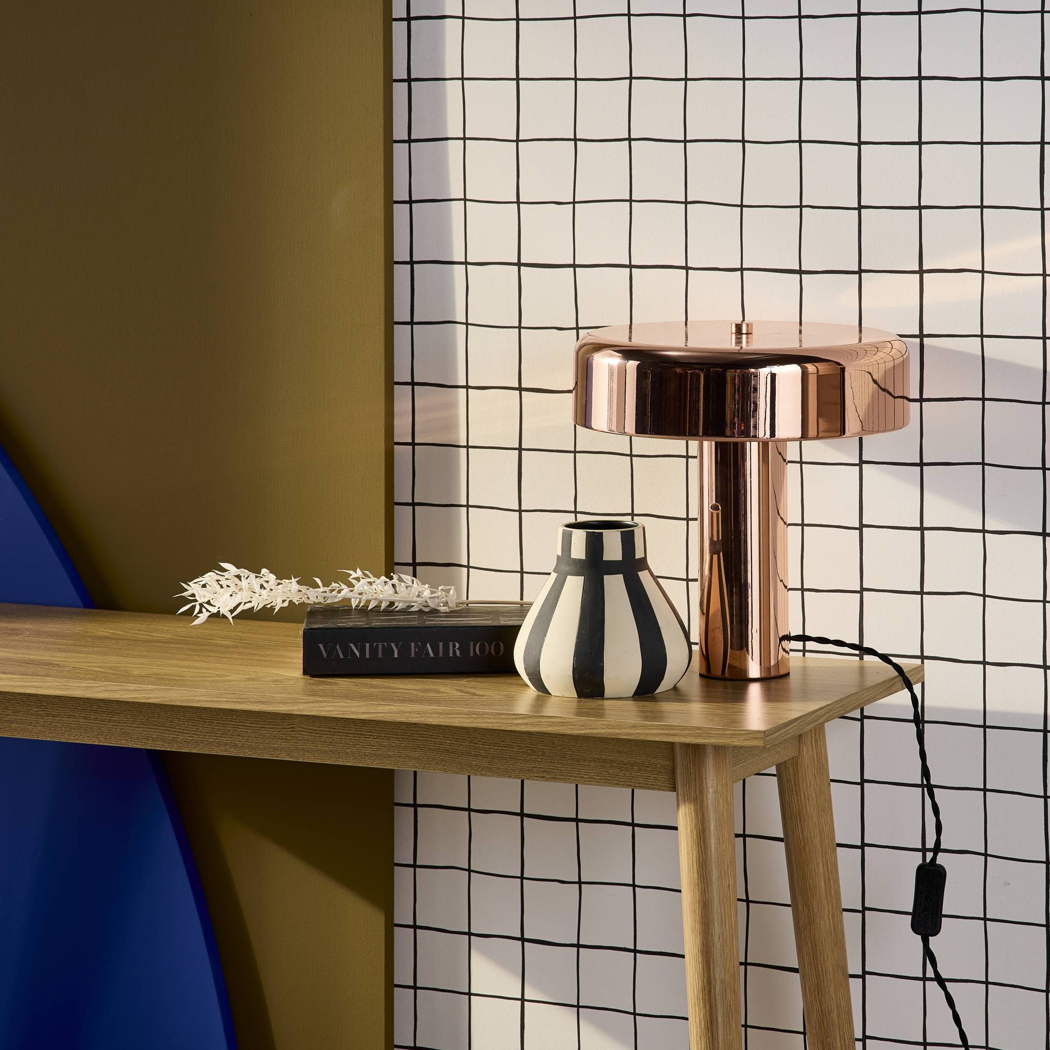Lampe à poser métal Rudy or rose Ø 30cm