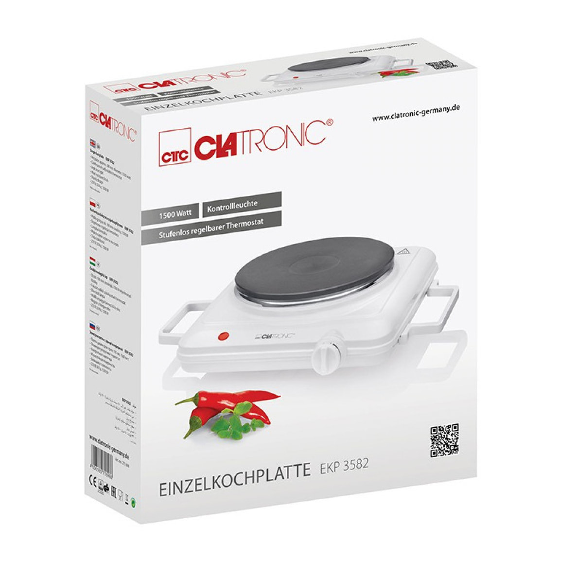 Plaque de cuisson simple Clatronic EKP 3582 Blanc