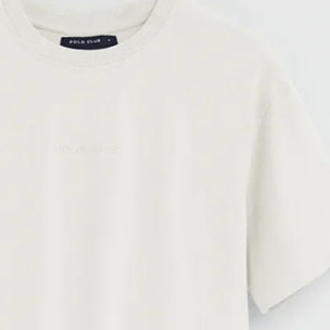 Camiseta blanca de corte relajado con logo engomado Polo Club
